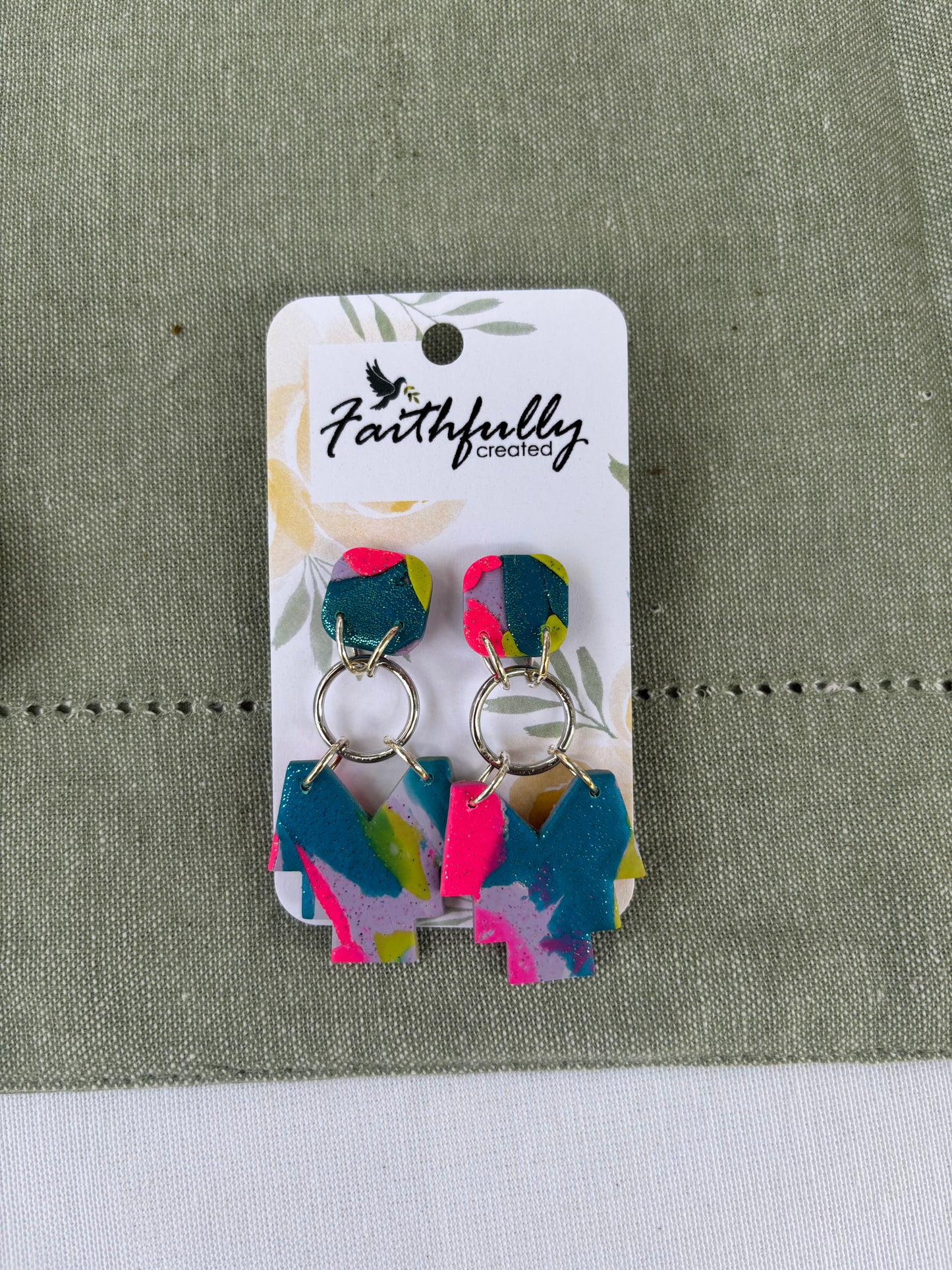 Earrings:MULTI COLORED DANGLES