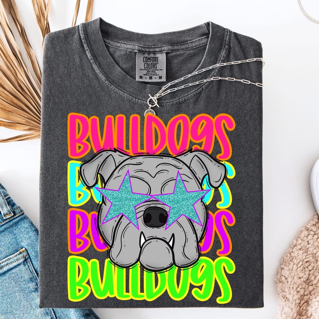 BULL DOG ASH BLACK AND NEON LETTERING