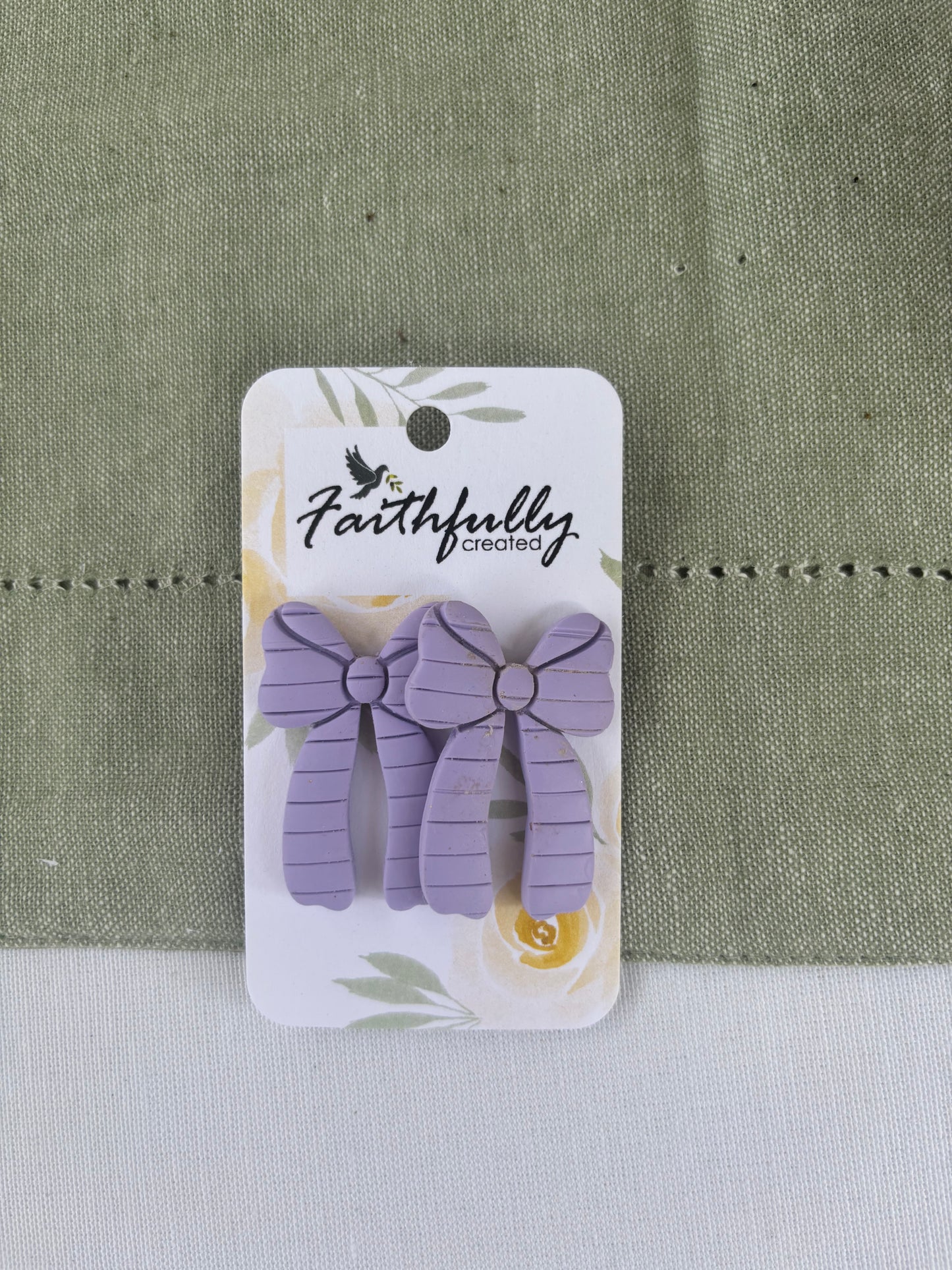 EARRINGS:PURPLE BOWS