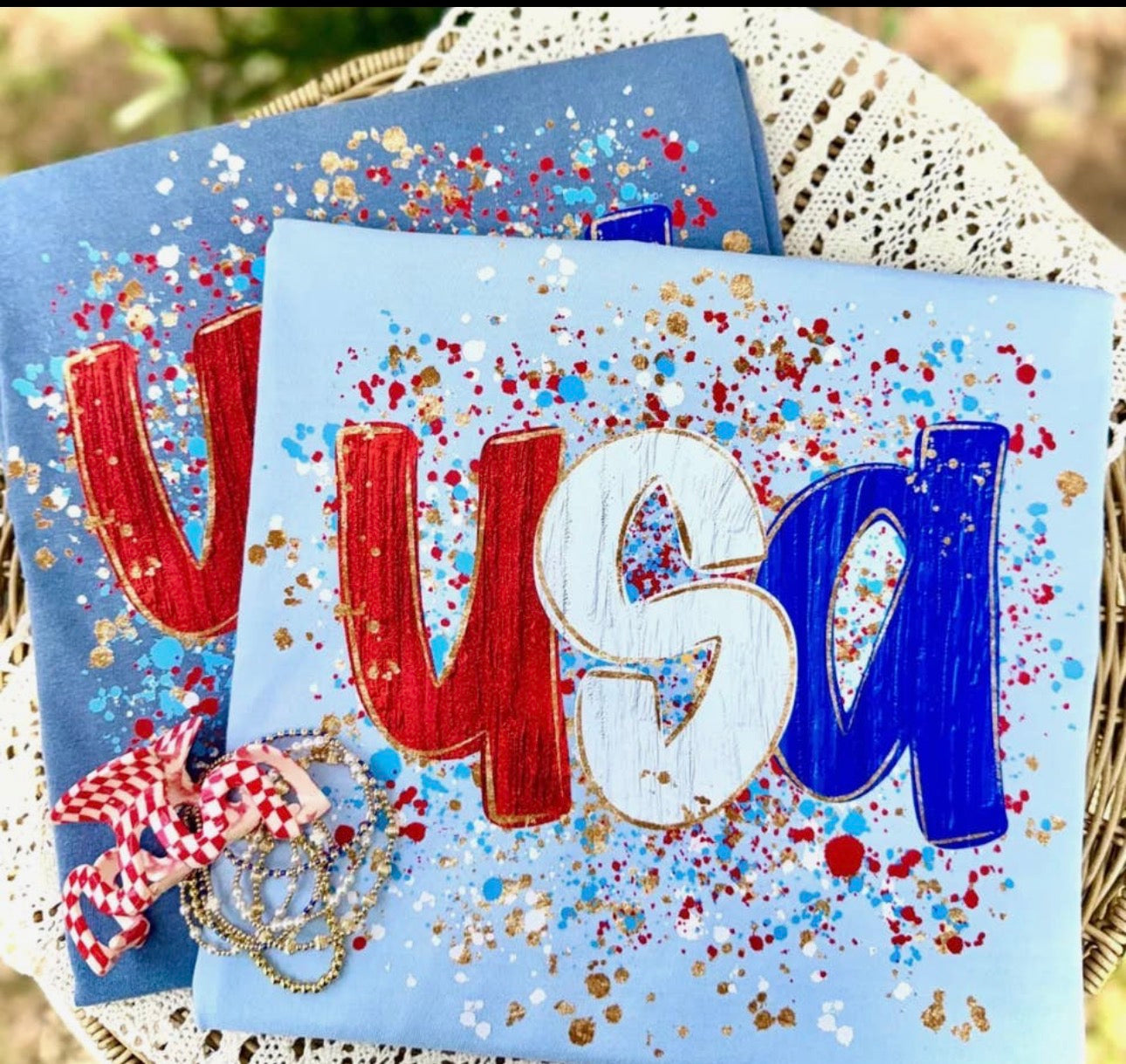 USA CONFETTI TEE