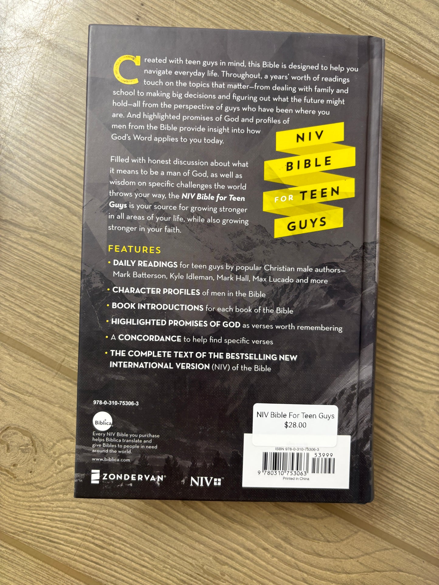 NIV BIBLE FOR TEEN GUYS