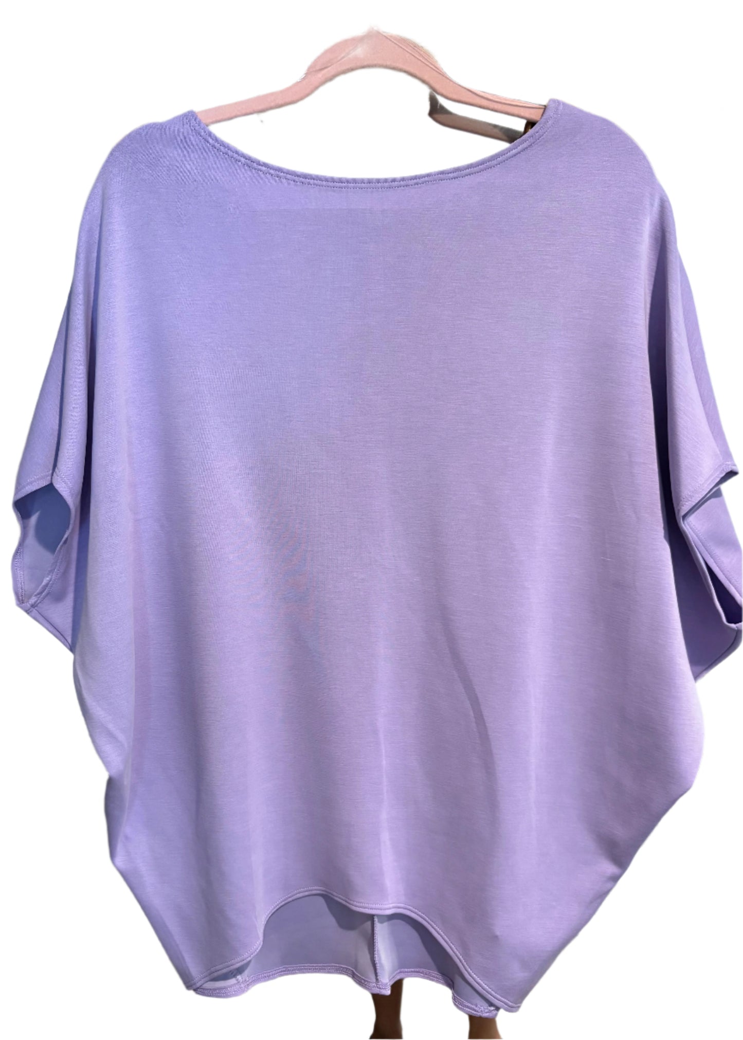 SHORT SLEEVE DOLMAN TOP-LAVENDER