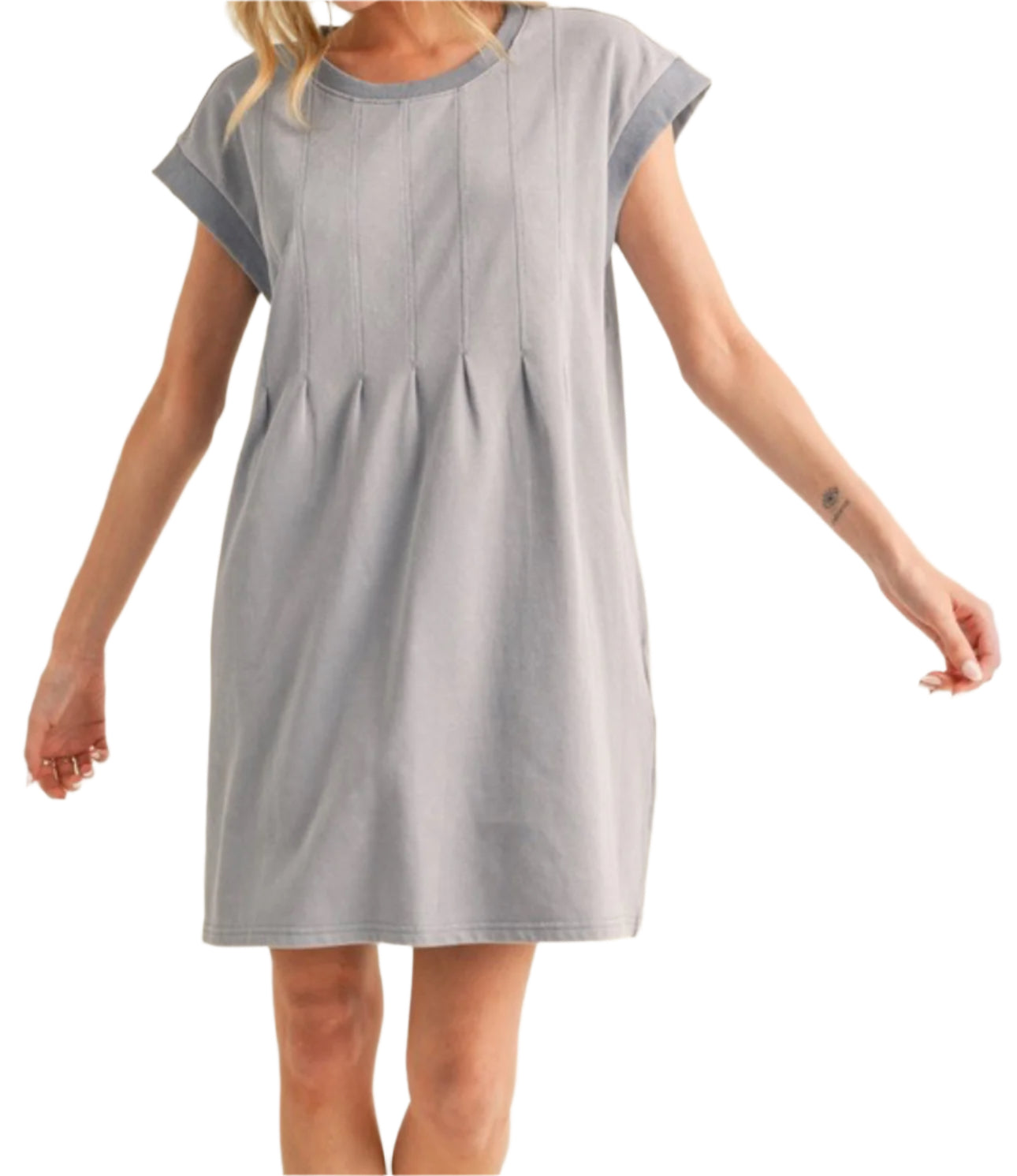 SOLID DART DRESS