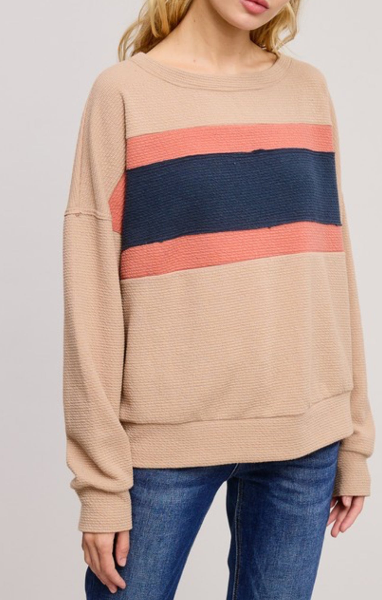 COLORBLOCK KNIT TOP