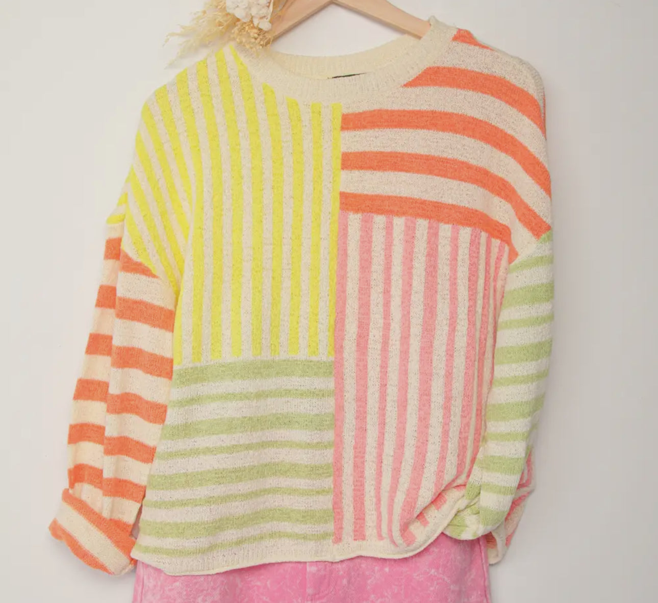 OVERSIZED SHERBET STRIPED TOP