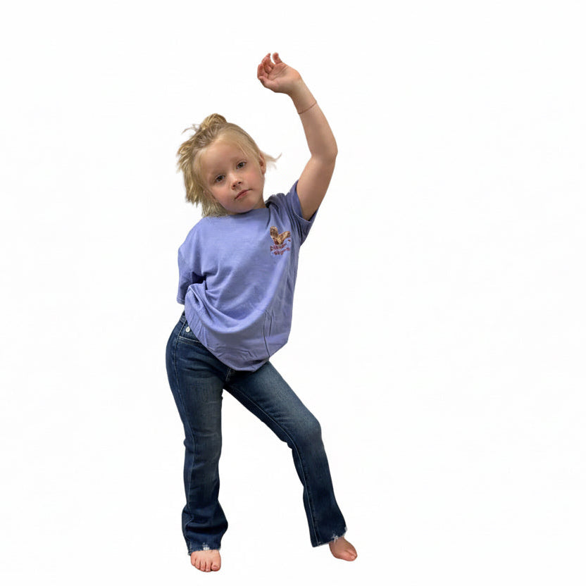 YOUTH GIRLIE GIRL SHORT & SASSY PURPLE TEE