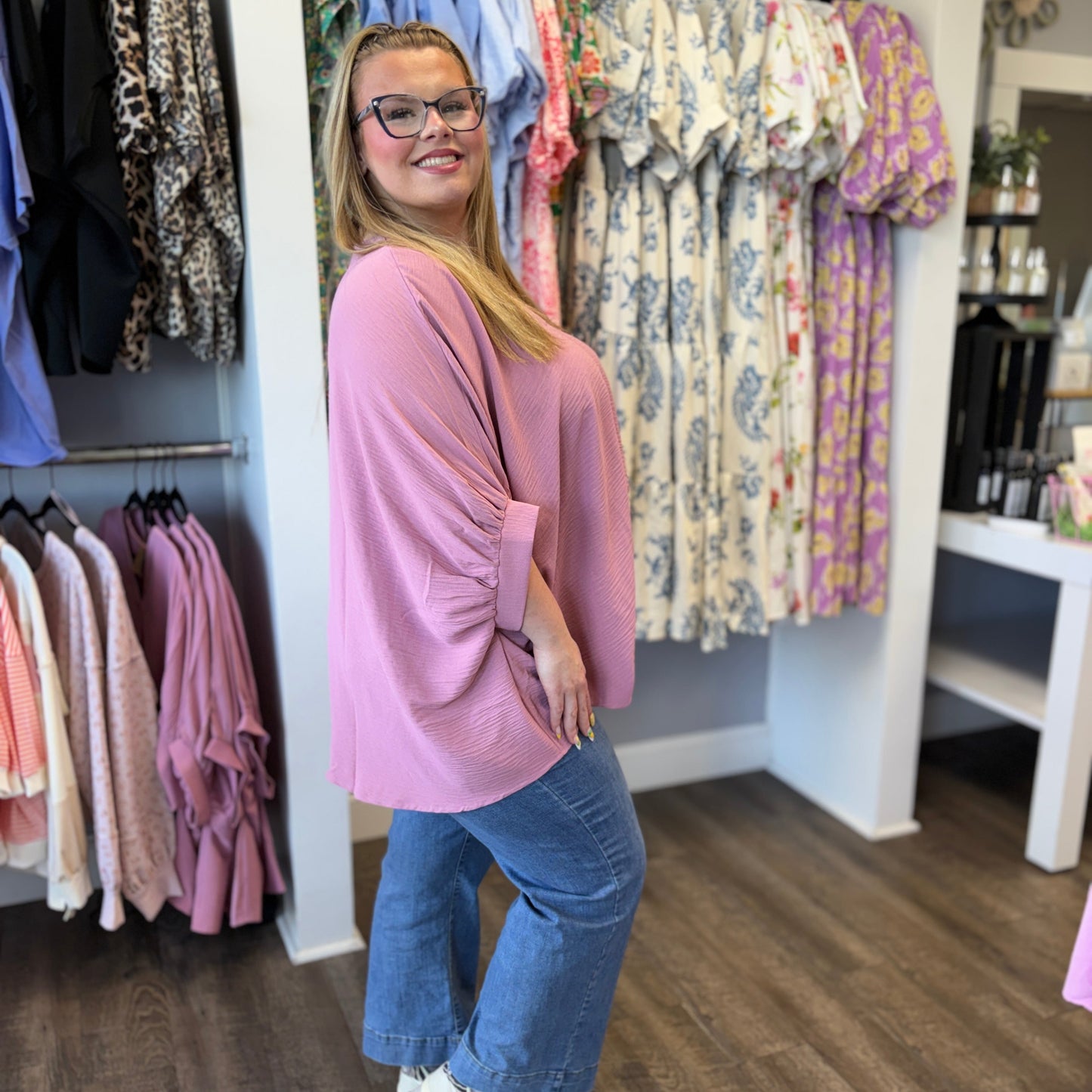 BLUSH BABY WOVEN TOP