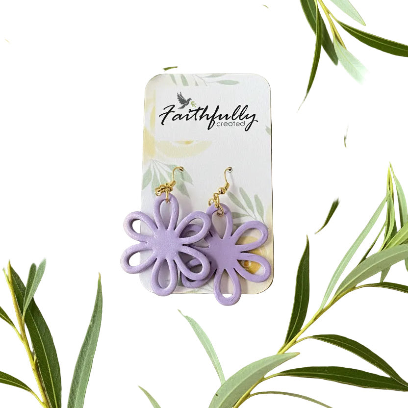 EARRINGS: DAISY IN PURPLE SKIES