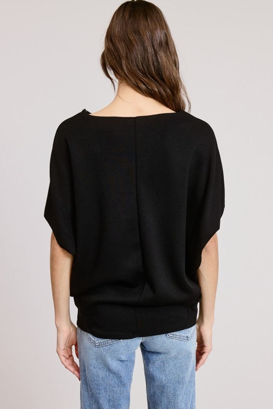 SHORT SLEEVE DOLMAN TOP