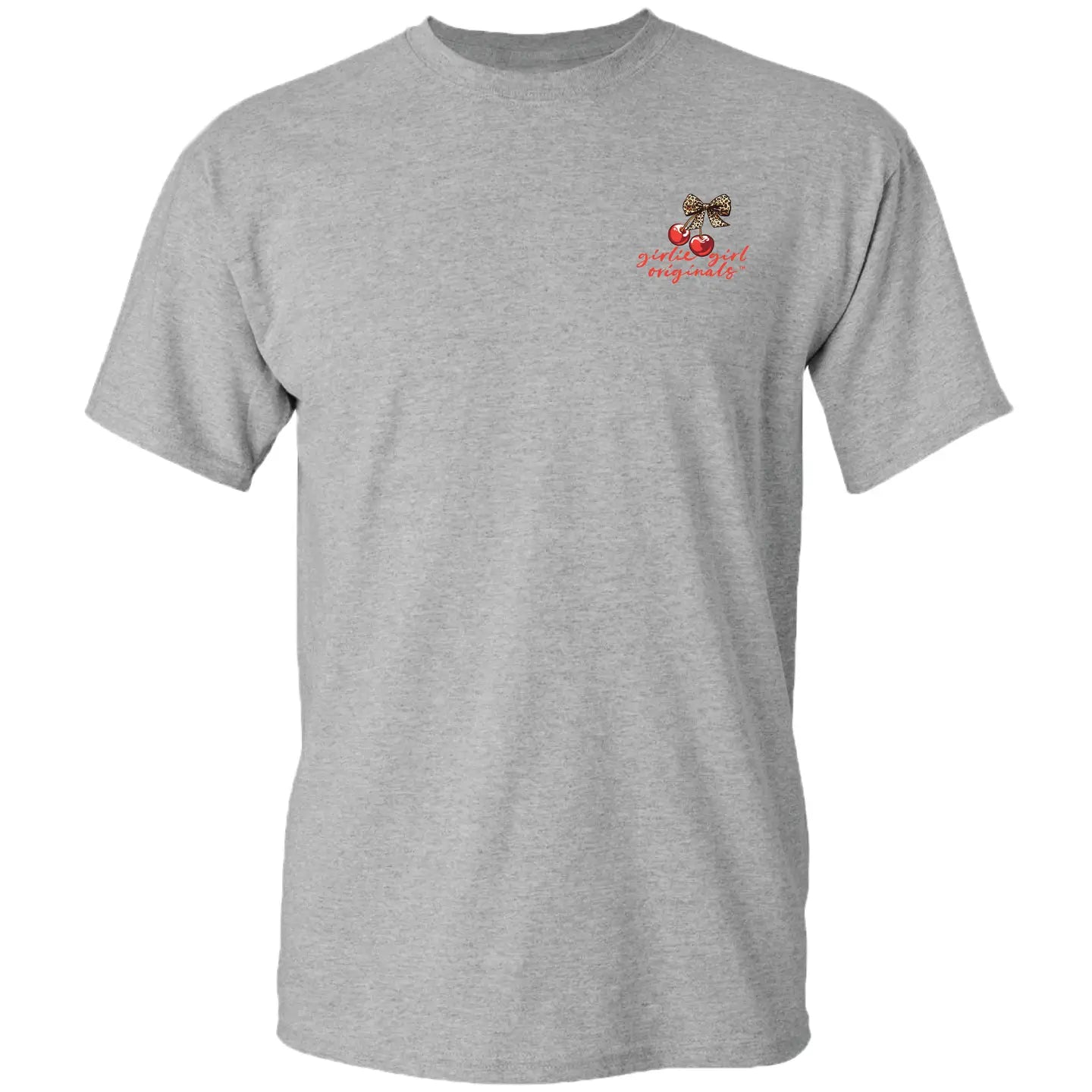 LEOPARD CHERRY SOUTHERN SASSY PREPPY SHORT SLEEVE GRAPHIC TEE