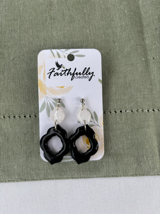 EARRINGS:BLACK URBAN DANGLES