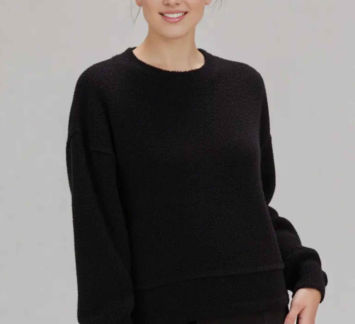 TEXTURED KNIT OVERSIZED TOP