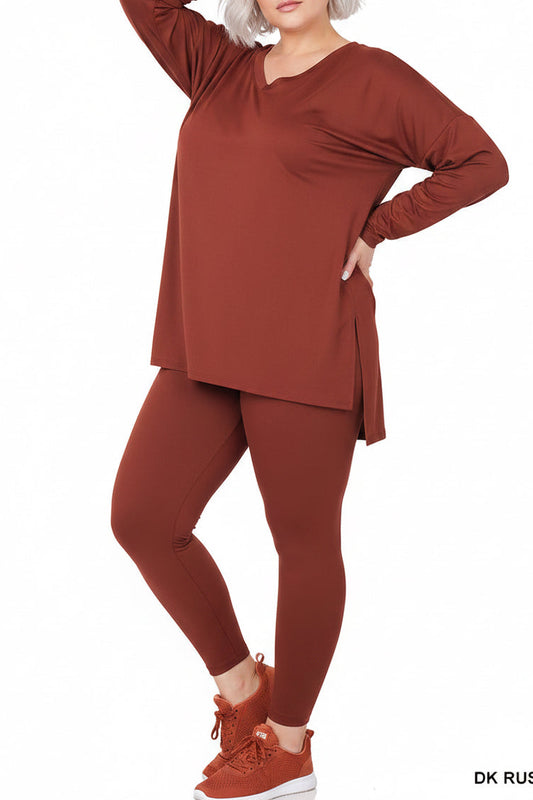 LONG SLEEVE BUTTER-SOFT RUST SET