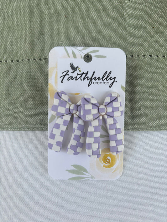 PURPLE & WHITE CHECKERED