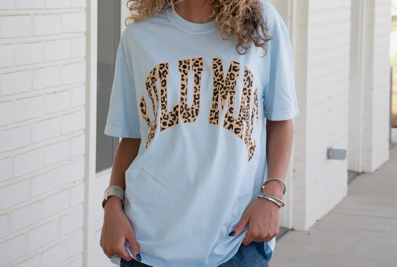 LULU MAC CHAMBRAY LEOPARD TEE