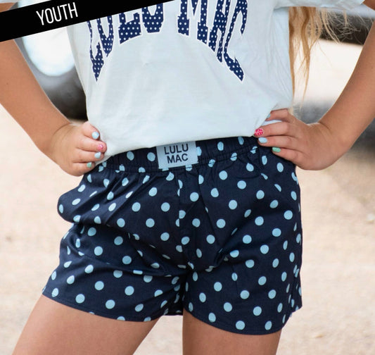 LULU MAC NAVY/LIGHT BLUE POLKA DOT SHORT