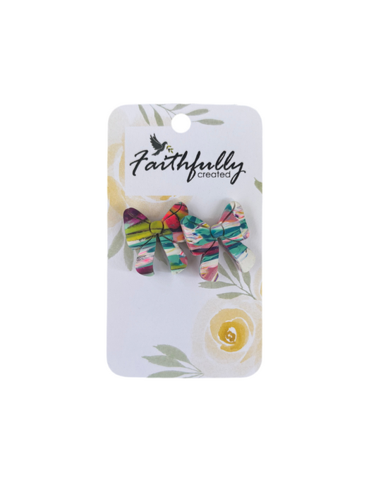 EARRINGS: Multi Color Bows
