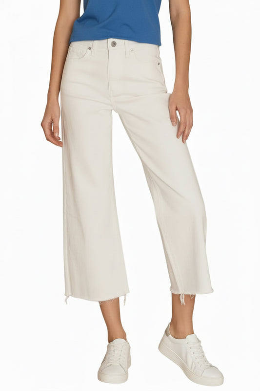 HIGH RISE WIDE LEG CROPPED DENIM