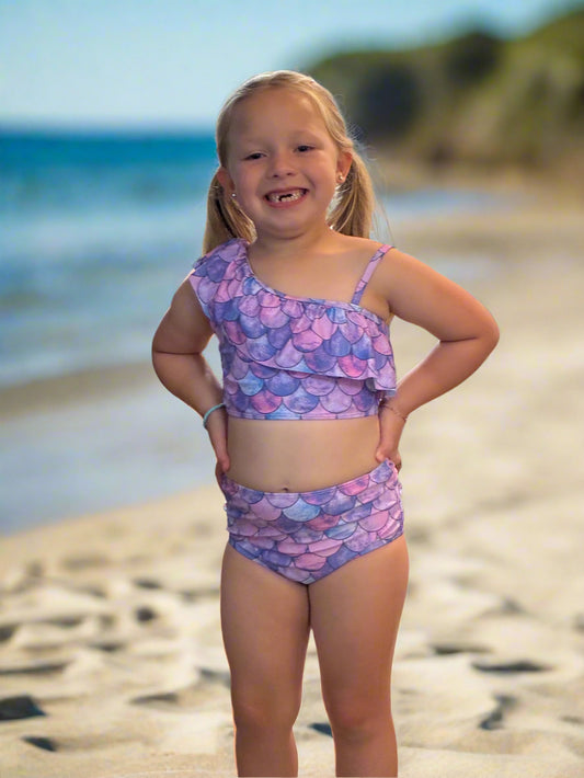 SWIMSUIT PURPLE FISH SCALE