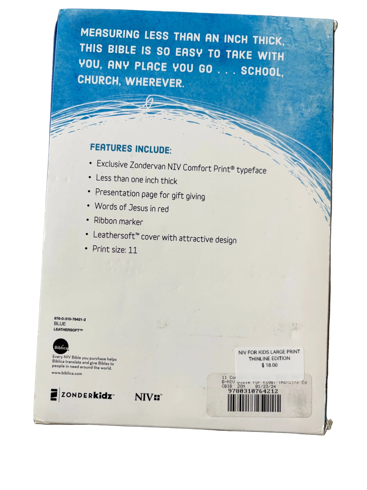 BOYS LARGE PRINT THINLINE BIBLE NIV