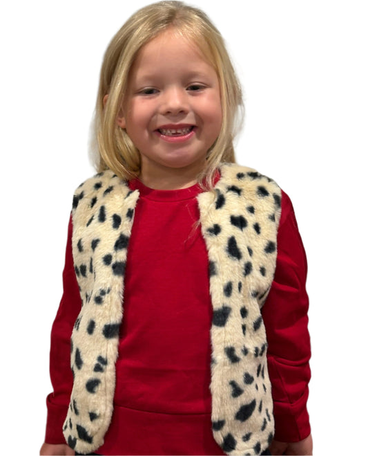 GIRLS MY WILD SIDE FAUX FUR VEST, CHEETAH