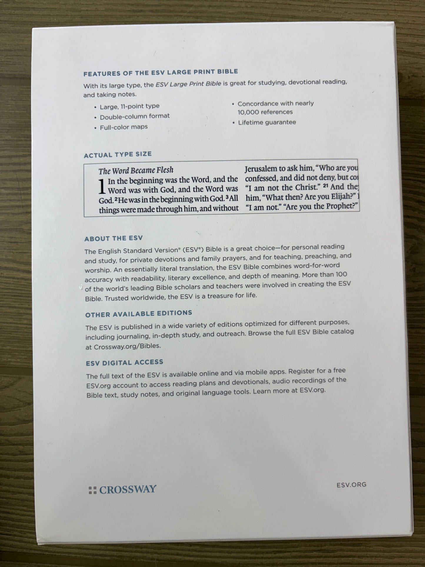 LARGE PRINT ENGLISH STANDARD VERSION