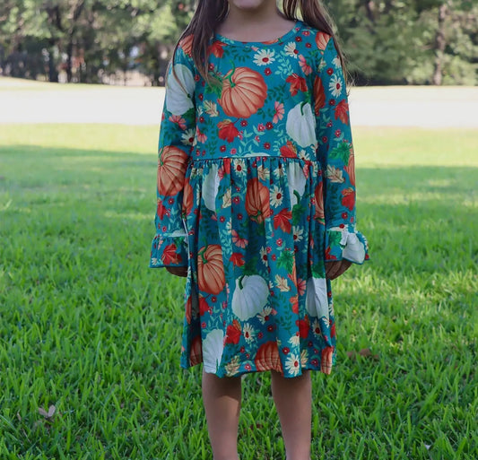 Pumpkin Print Dress