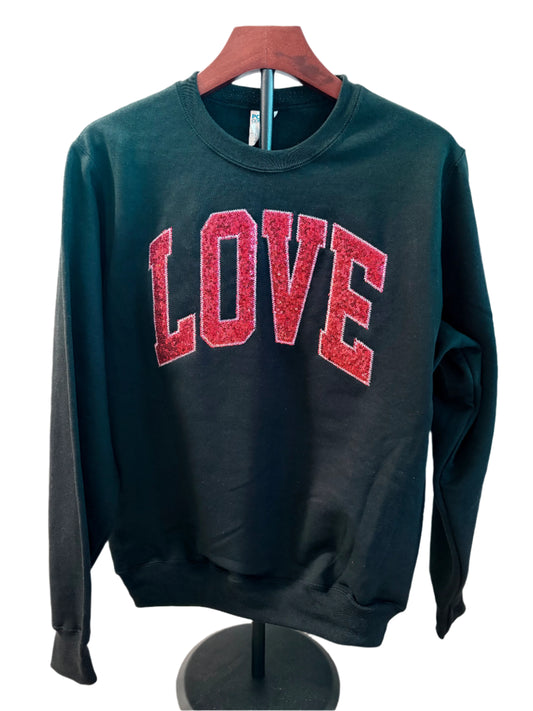 VALENTINE "LOVE"  REAL SEQUINS SWEATSHIRT