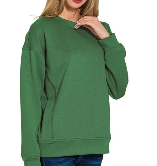 SCUBA ROUNDNECK SWEATSHIRT: CHRISTMAS GREEN