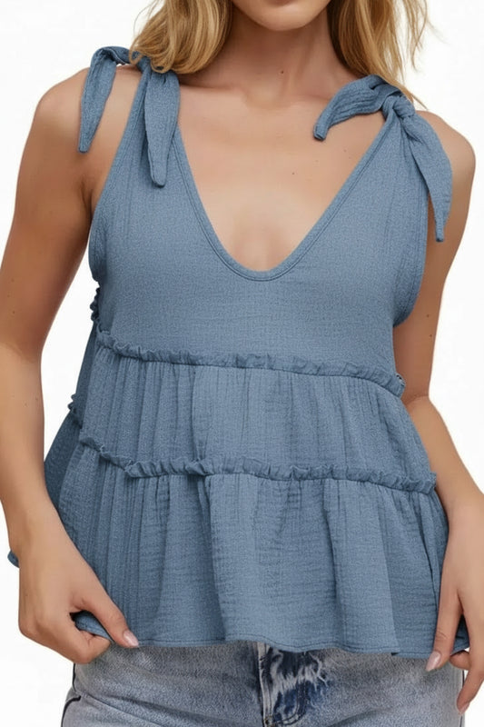 CHAMBRAY GAUZE TOP