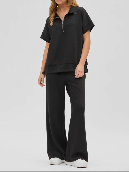 SHORT SLEEVE QUATER ZIP SET