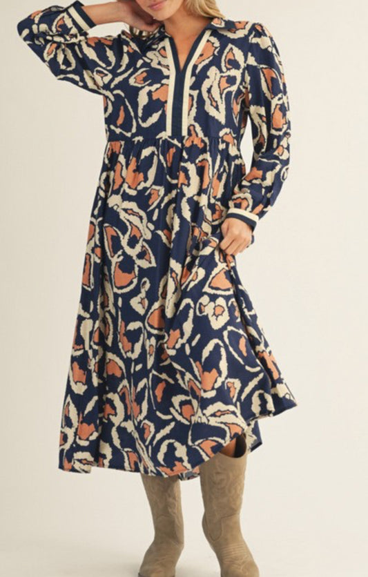 BOHO FLORAL MIDI DRESS