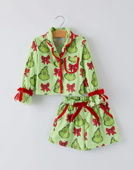 GREEN CHRISTMAS PJ SET