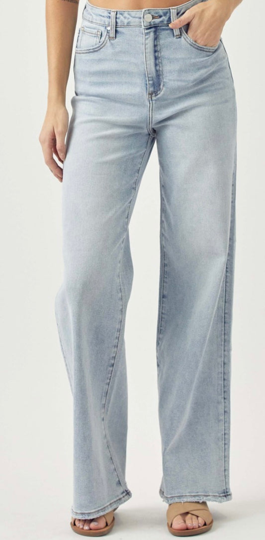 RISEN HIGH RISE WIDE LEG JEANS