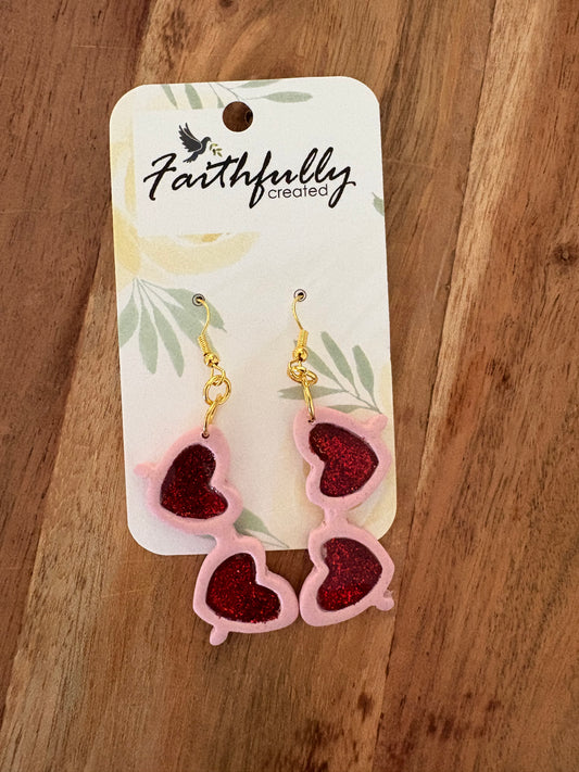 EARRINGS: HEART SHADES