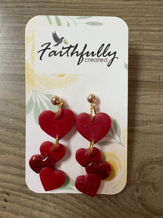 EARRINGS: RED HOT HEARTS