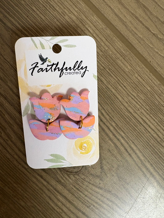 EARRINGS: TYE DYED TULIPS