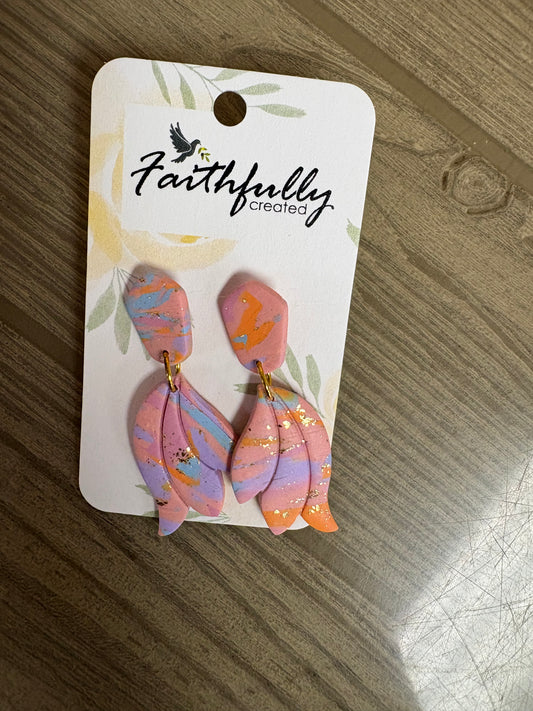 EARRINGS: TYE DYED FEATHERS