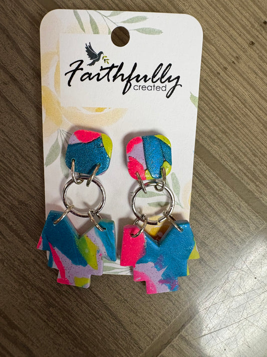 EARRINGS: NEON LIGHTENING BOLTS