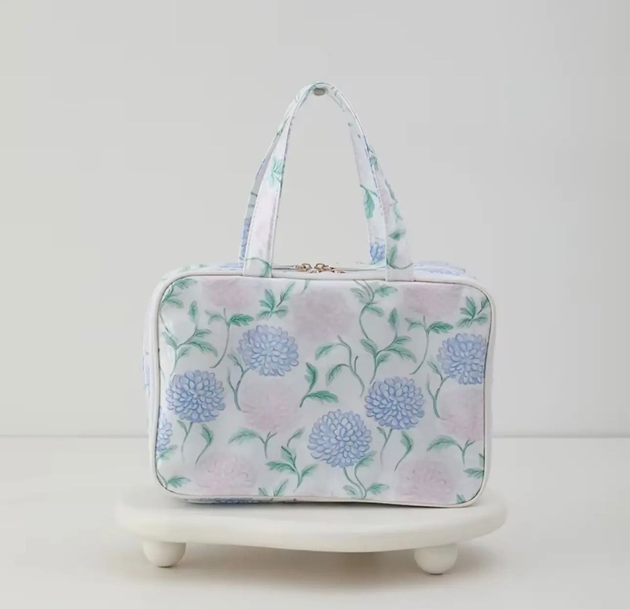 Waterproof Cosmetic Case Pvc Make Up Bag Hydrangea Horizon