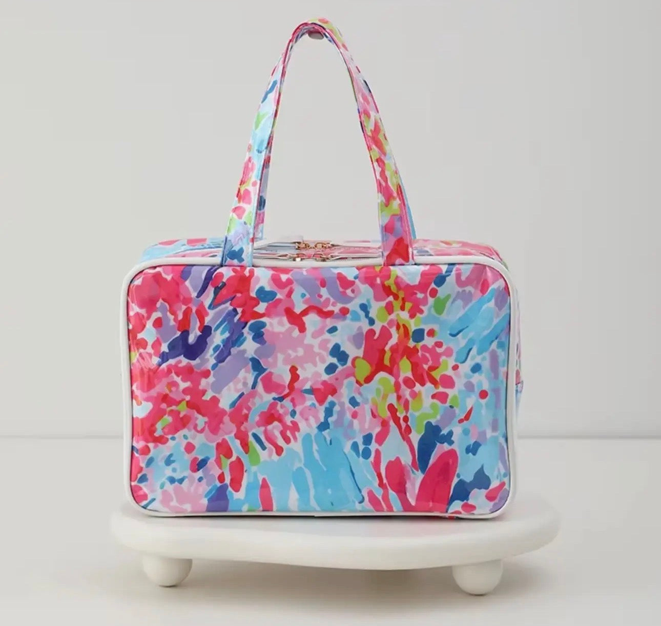 Waterproof Cosmetic Case Pvc Make Up Bag Hydrangea Horizon