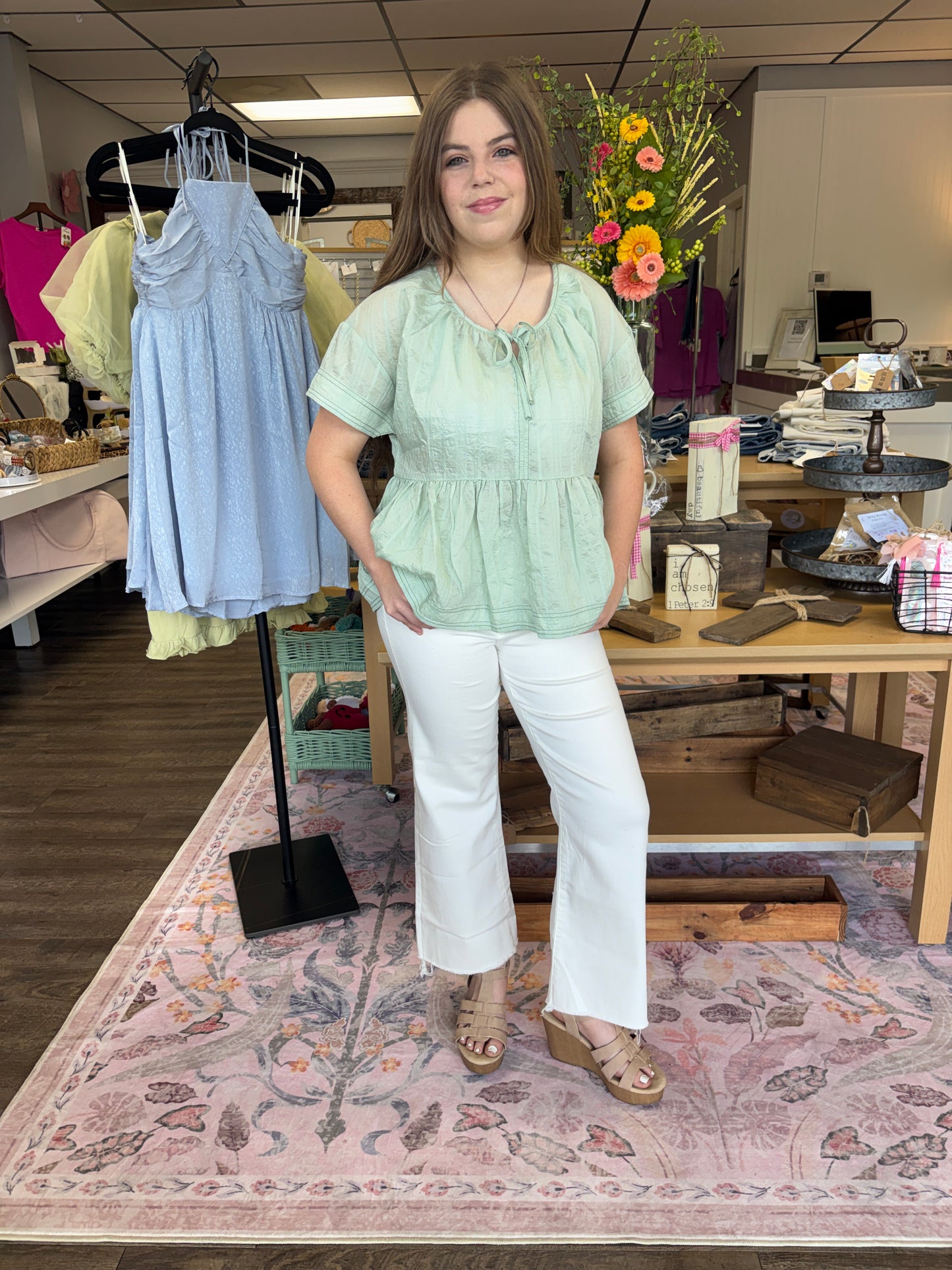 HIGH RISE WIDE LEG CROPPED DENIM