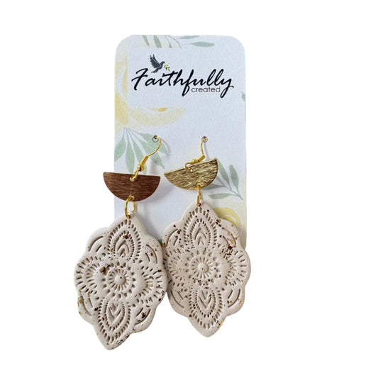 EARRINGS: SUGAR SAND SCALLOPED DANGLES