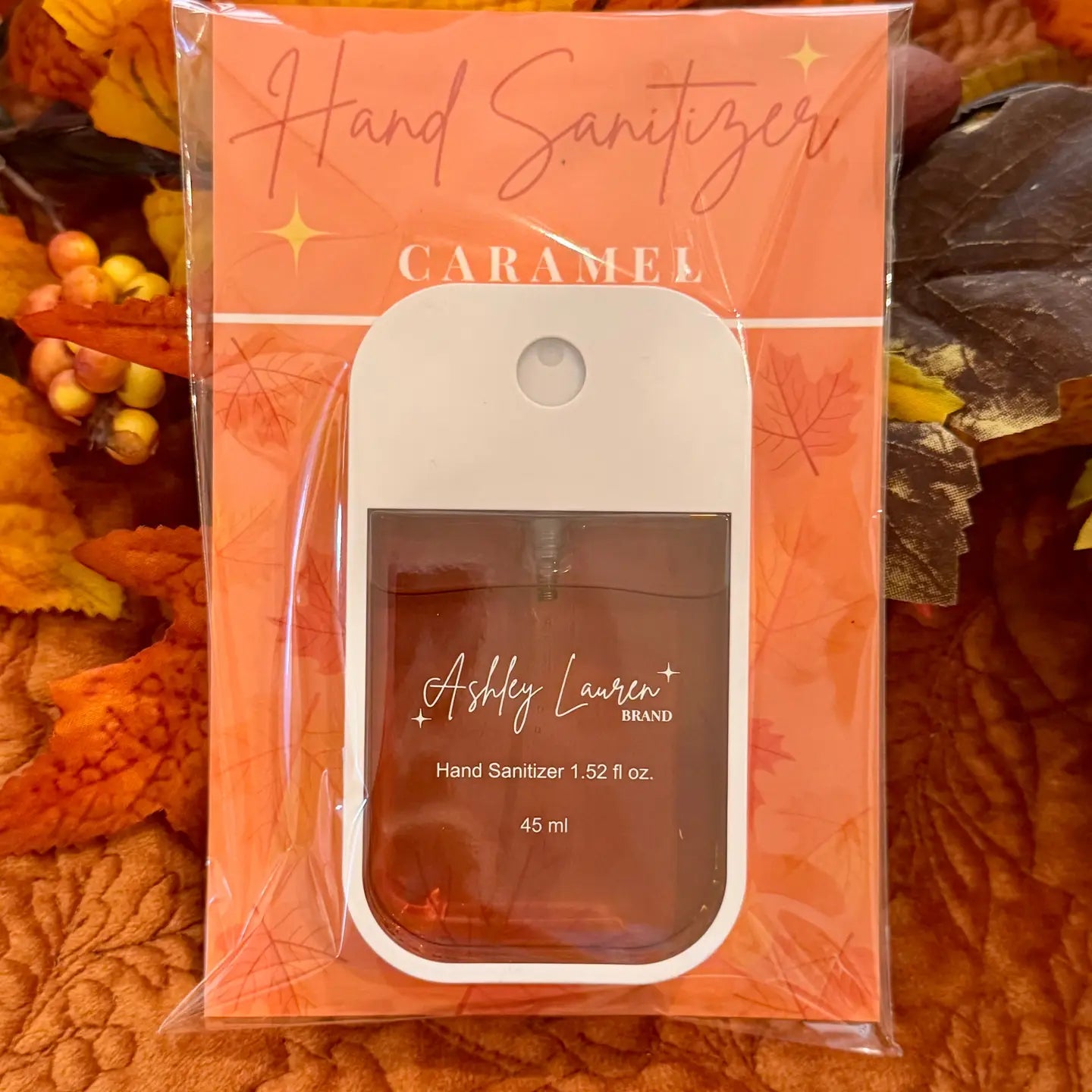 PACKAGED SPRAY HAND SANITIZER: CARAMEL
