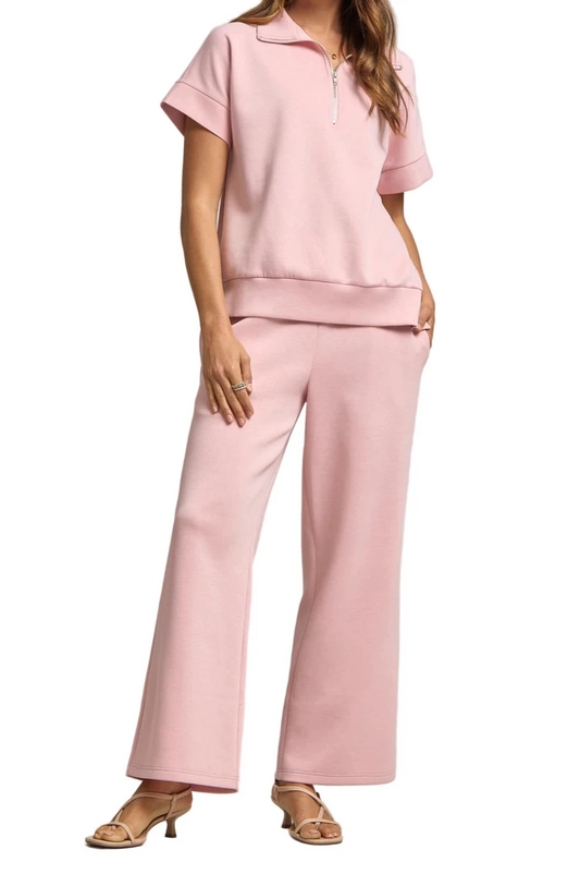 SHORT SLEEVE QUARTER ZIP TOP & PANTS