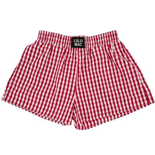 RED GINGHAM BOXER SHORTS